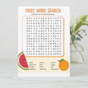 Carte Recherche de mots de fruits