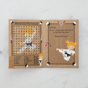 Carte Recherche de mots Karaté Filles au Gingembre Joyeu