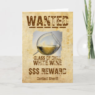 Carte Recherchée Cool de voeux pour le vin blanc!