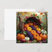 Carte Récolte d'automne et cornucopia de bénédictions (Devant / Derrière)