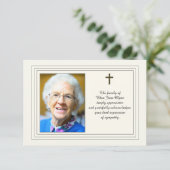 Carte Reconnaissance de sympathie avec photo (Debout devant)