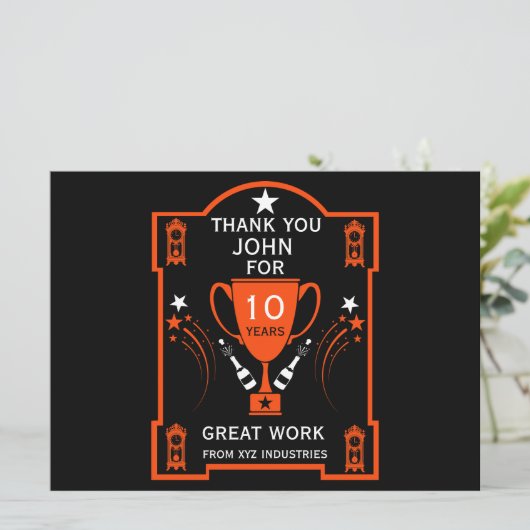 Carte Reconnaissance du service de longue durée (Debout devant)