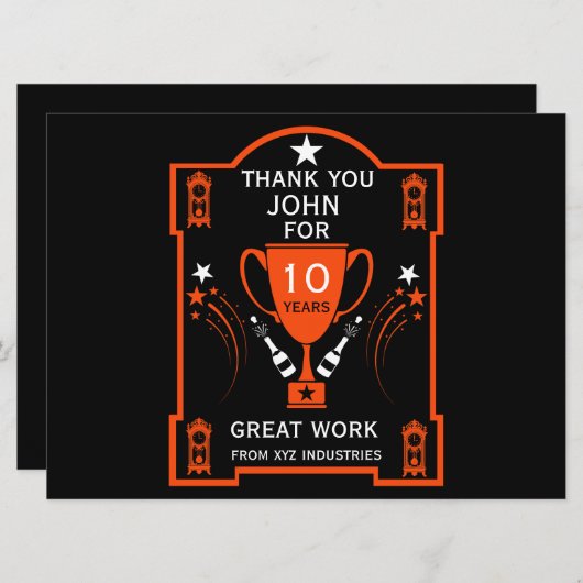 Carte Reconnaissance du service de longue durée (Devant / Derrière)