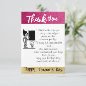 Carte Reconnaissant à l'enseignant (Debout devant)