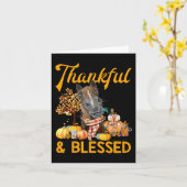 Carte reconnaissant et béni cheval citrouille automne th (Fleur jaune)