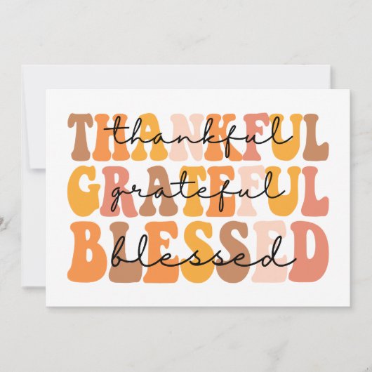 Carte Reconnaissant Grateful Bénis (Devant)
