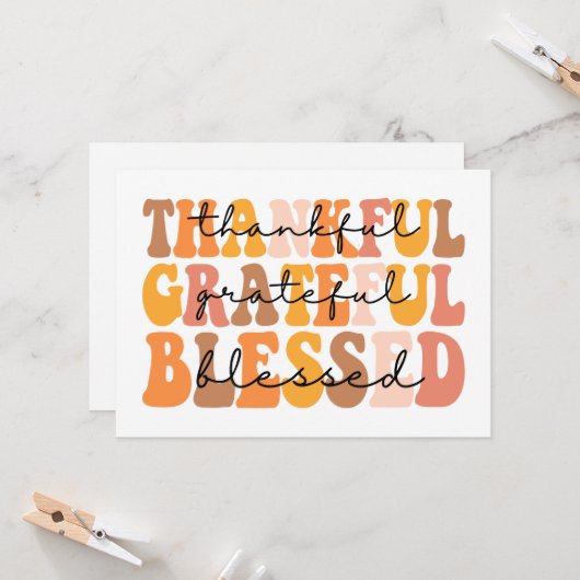Carte Reconnaissant Grateful Bénis (Devant/Arrière en situation)
