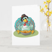 Carte Reconnaissant pour le Thanksgiving Turquie de (Fleur jaune)