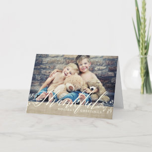 Carte reconnaissante de toile de jute de photo de