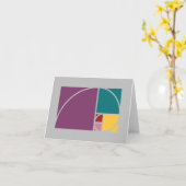 Carte rectangles en spirale Fibonacci et rapport doré (Fleur jaune)