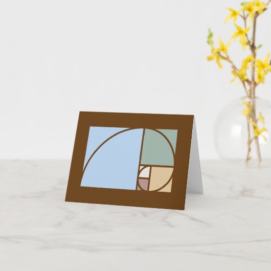 Carte rectangles en spirale Fibonacci et rapport doré (Fleur jaune)