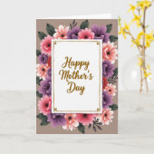 Carte rectangulaire de la fête des mères florale (Fleur jaune)