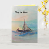 Carte Récupération "Accrochez-vous là" aquarelle (Fleur jaune)