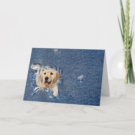 Carte Récupération dorée dans le trou de denim (Devant)