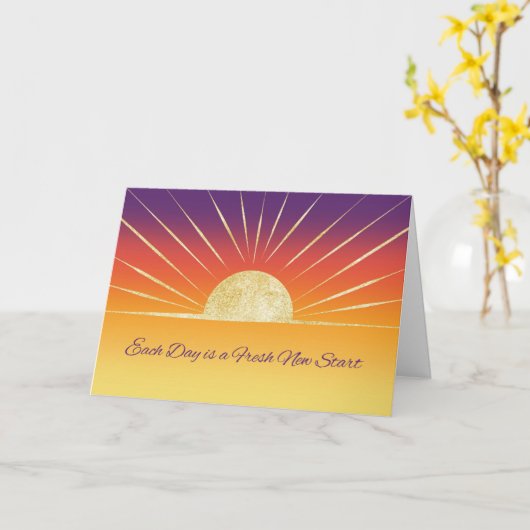 Carte Récupération en 12 étapes dim Nouveau jour Encoura (Fleur jaune)