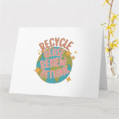 Carte Recycler réutiliser Renouveler repenser (Fleur jaune)