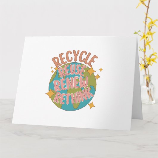 Carte Recycler réutiliser Renouveler repenser (Fleur jaune)