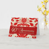 Carte Red 40th Anniversary Business Greeting (Fleur jaune)