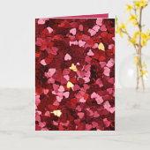 Carte Red and Pink Hearts Confetti Happy Valentine's Day (Fleur jaune)