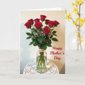 Carte Red And White Floral Card (Fleur jaune)