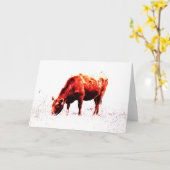 Carte Red Angus Farm Artsy Cow Note Card (Fleur jaune)