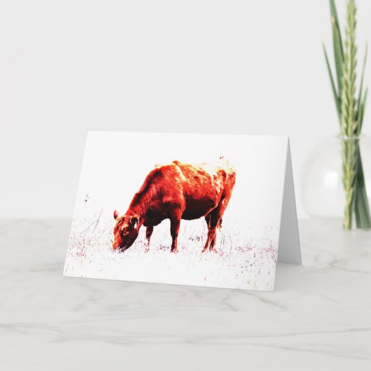 Carte Red Angus Farm Artsy Cow Note Card (Devant)