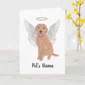 Carte Red Apricot Golden Doodle Sympathy Memorial (Fleur jaune)
