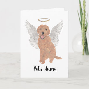 Carte Red Apricot Golden Doodle Sympathy Memorial