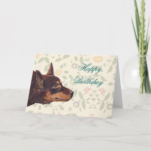 Carte Red Australian Kelpie Joyeux anniversaire (Devant)