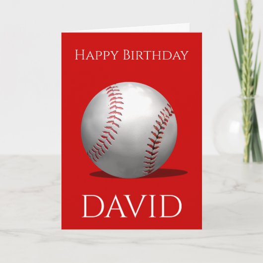 Carte Red Baseball Anniversaire Enfants Sports (Devant)