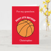 Carte Red Basketball Sport 10th Birthday Card (Fleur jaune)