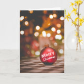 Carte Red Bauble, voeux de Noël (Fleur jaune)