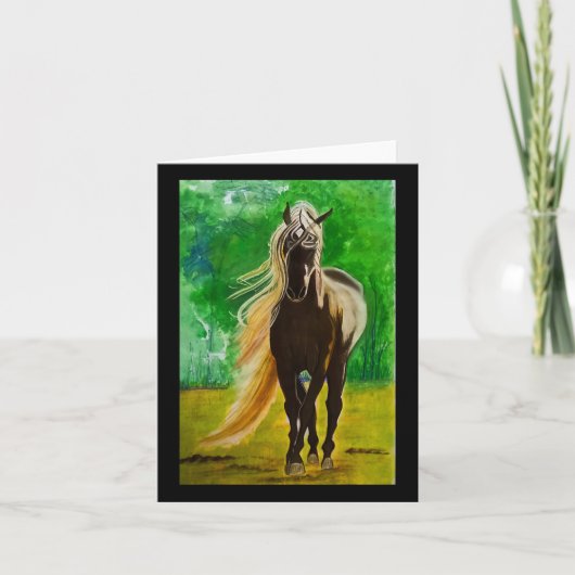 Carte Red Black Horses Horseback équitation Amateurs de  (Devant)