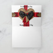 Carte Red Black Leopard Valentine's Day Heart Card (Intérieur)