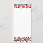 Carte Red & Black Rose cross-stitch Russian Pattern (Devant)