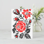 Carte Red & Black Rose cross-stitch Russian Pattern (Debout devant)