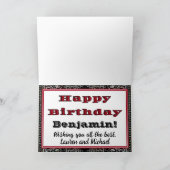Carte Red Black Vintage Camper Trailer Joyeux Anniversai (Intérieur)