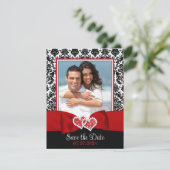 Carte Red, Black, White Love Hearts Photo Enregistrer la (Debout devant)