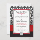 Carte Red, Black, White Love Hearts Photo Enregistrer la (Dos)