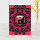 Carte Red Black YinYang Sunflower New Age Cards (Fleur jaune)