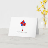 Carte Red & Blue Balloons - Happy Birthday Greeting Card (Fleur jaune)