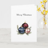 Carte Red Blue Cream Country Christmas Ornaments (Fleur jaune)
