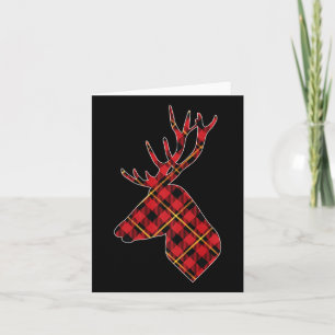 Carte Red Buffalo Plaid Deer Reinder Head Christmas Hun