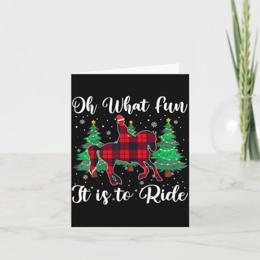 Carte Red Buffalo Plaid Horse Oh What Fun It Is To Ride (Devant)