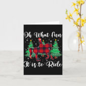 Carte Red Buffalo Plaid Horse Oh What Fun It Is To Ride (Fleur jaune)