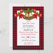 Carte Red Buffalo Plaid Noël Mariage (Devant)