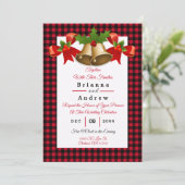Carte Red Buffalo Plaid Noël Mariage (Debout devant)