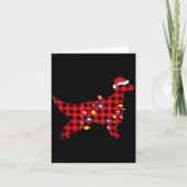 Carte Red Buffalo Plaid Santa Irish Setter Dog Christmas (Devant)