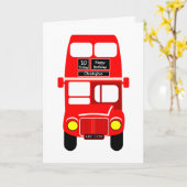 Carte Red Bus Design Anniversaire (Fleur jaune)