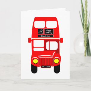 Carte Red Bus Design Anniversaire